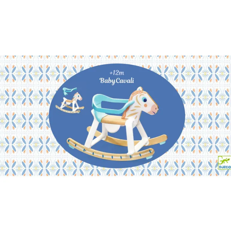 "BabyCavali" Cheval à bascule en bois avec arceau amovible 6132<Djeco Hot