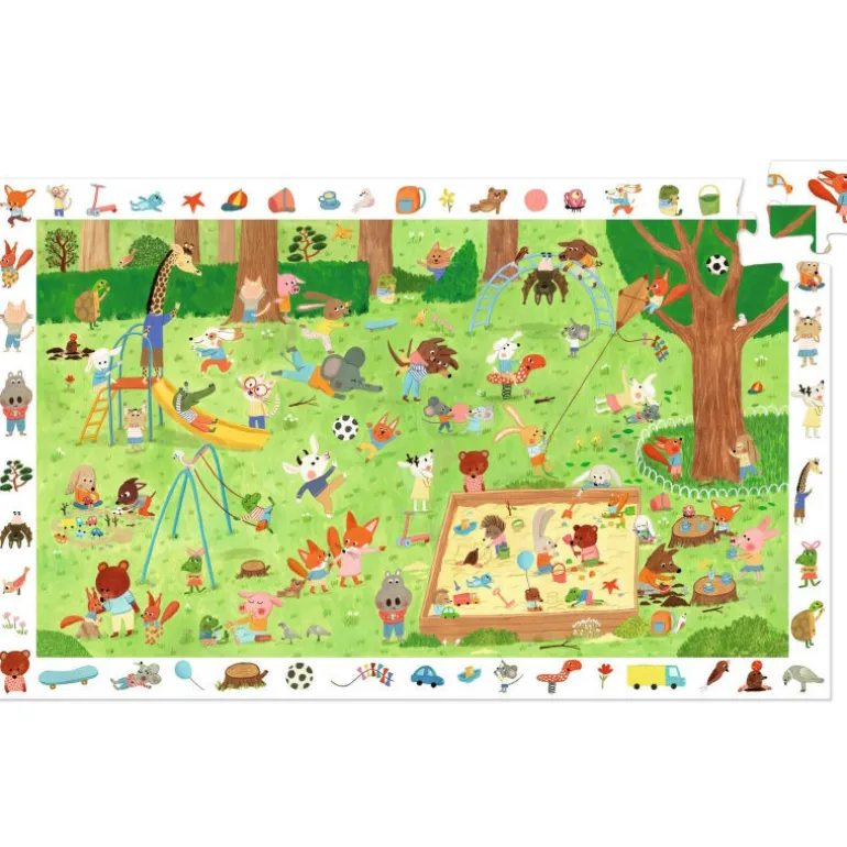 "Le square des petits amis" Puzzle observation 35 pcs 7596<Djeco Cheap