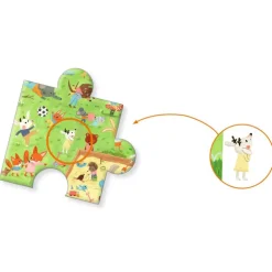 "Le square des petits amis" Puzzle observation 35 pcs 7596<Djeco Cheap