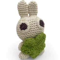 "Pinpin le lapin" hochet pour bébé en crochet en coton bio The veggy toys<MyuM Best