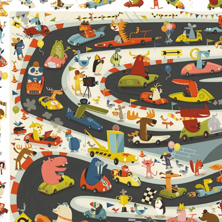 Rallye automobile, puzzle observation 54 pcs 7564<Djeco Flash Sale