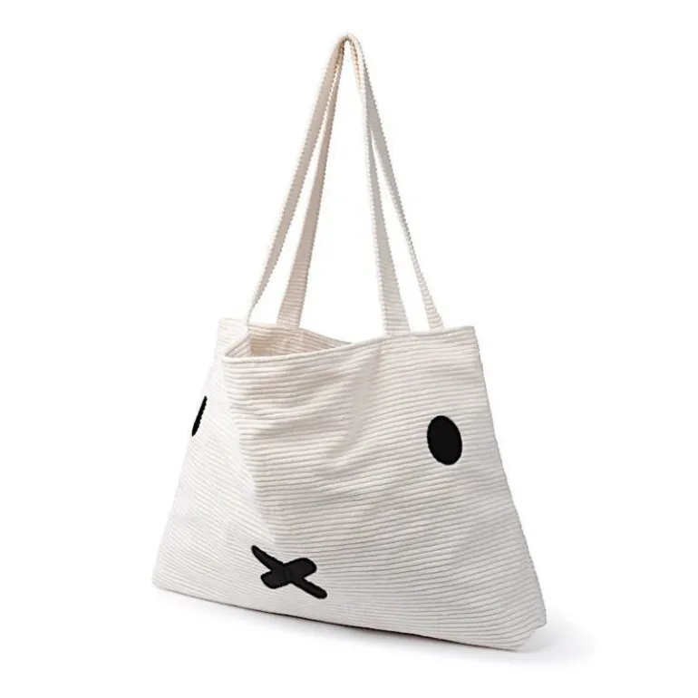 Sac cabas Miffy en velours côtelé blanc crème<Peluches Miffy & Snoopy Outlet