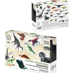 Set de 21 magnets dinosaures Muséum national Histoire naturelle 9623<VILAC Fashion