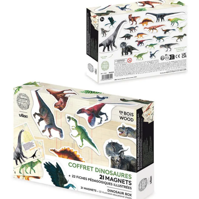Set de 21 magnets dinosaures Muséum national Histoire naturelle 9623<VILAC Fashion