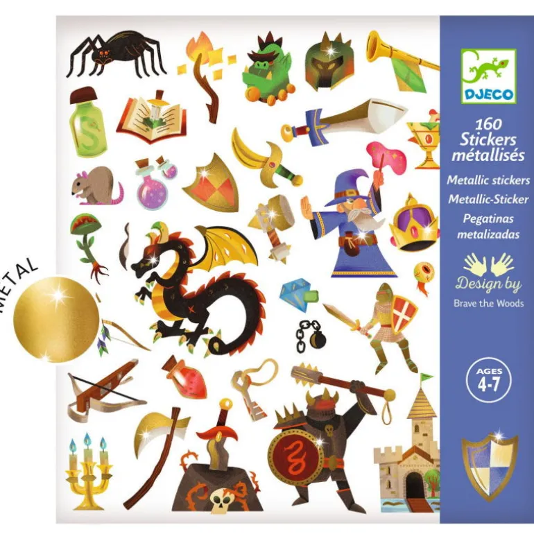 Stickers métallisés "Médiéval fantastique" 9277<Djeco Cheap