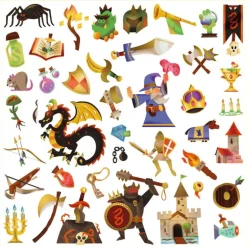 Stickers métallisés "Médiéval fantastique" 9277<Djeco Cheap
