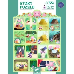 Story puzzle Les 3 Petits Cochons 35 pcs 7051<Djeco Online