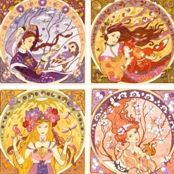 Tableaux à pailleter "Divines" 9383 inspired by Alfons Mucha<Djeco Sale