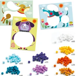 Tableaux de pompons "Des chiens à caresser" 9867<Djeco Online