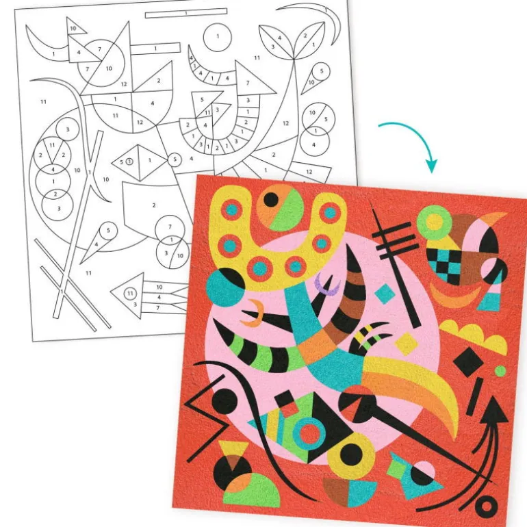 Tableaux de sable "Abstractions" 9382 inspired by Vassily Kandinsky<Djeco Shop