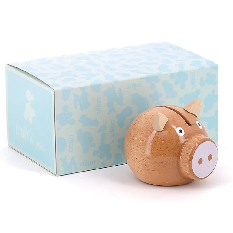 Tirelire cochon 'bois naturel' 5129<VILAC Outlet