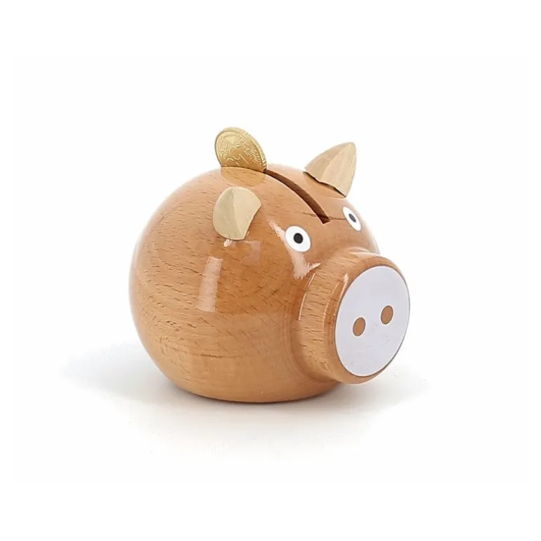 Tirelire cochon 'bois naturel' 5129<VILAC Outlet