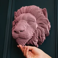 Trophée mural décoratif - Sculpture 3D en carton - Lion - Wall puzzle<Cartonic Flash Sale