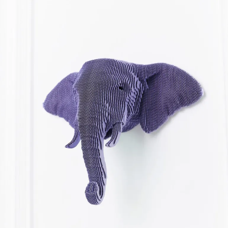 Trophée mural décoratif - Sculpture 3D en carton - Eléphant - Wall puzzle<Cartonic Fashion