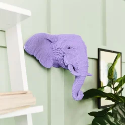 Trophée mural décoratif - Sculpture 3D en carton - Eléphant - Wall puzzle<Cartonic Fashion