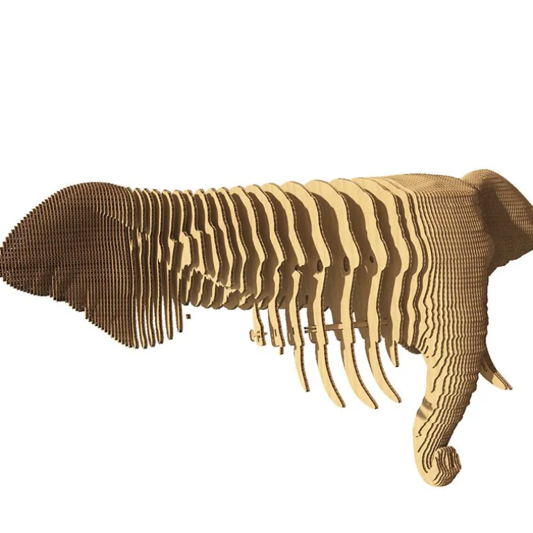 Trophée mural décoratif - Sculpture 3D en carton - Eléphant - Wall puzzle<Cartonic Fashion