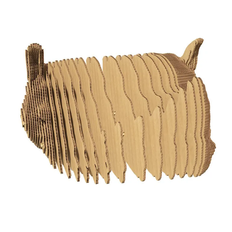 Trophée mural décoratif - Sculpture 3D en carton - Rhinocéros - Wall puzzle<Cartonic Discount