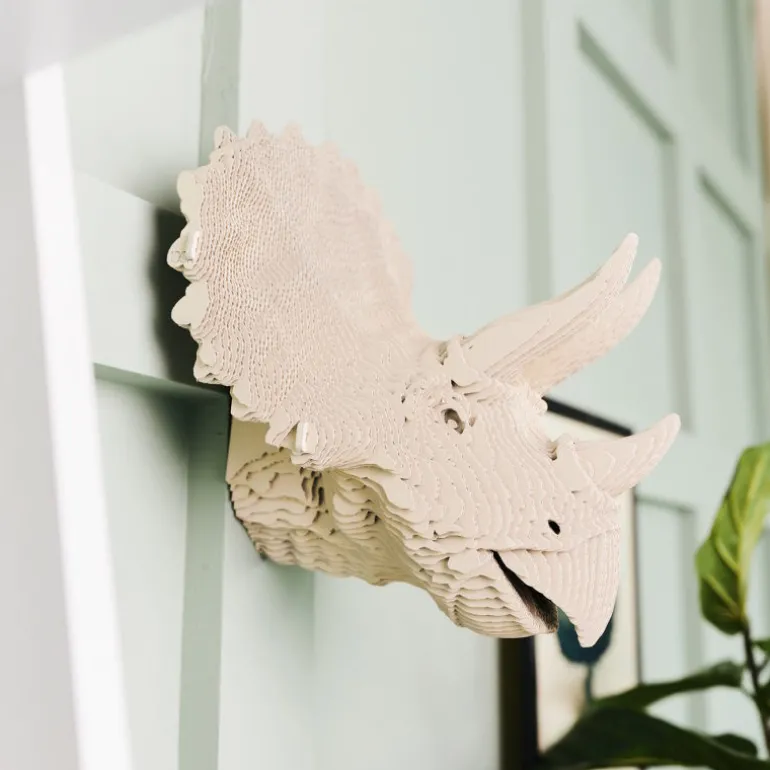Trophée mural décoratif - Sculpture 3D en carton - Tricératops - Wall puzzle<Cartonic Clearance