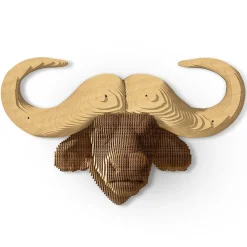 Trophée mural décoratif - Sculpture 3D en carton - Buffle - Wall puzzle<Cartonic Discount