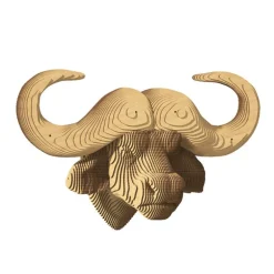 Trophée mural décoratif - Sculpture 3D en carton - Buffle - Wall puzzle<Cartonic Discount