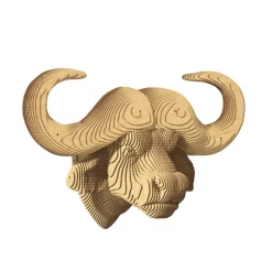 Trophée mural décoratif - Sculpture 3D en carton - Buffle - Wall puzzle<Cartonic Discount