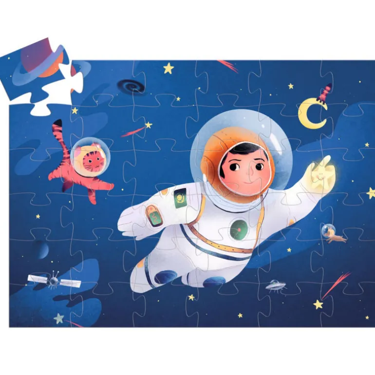 Un astronaute dans la lune, puzzle 36 pcs silhouette 7301<Djeco Sale