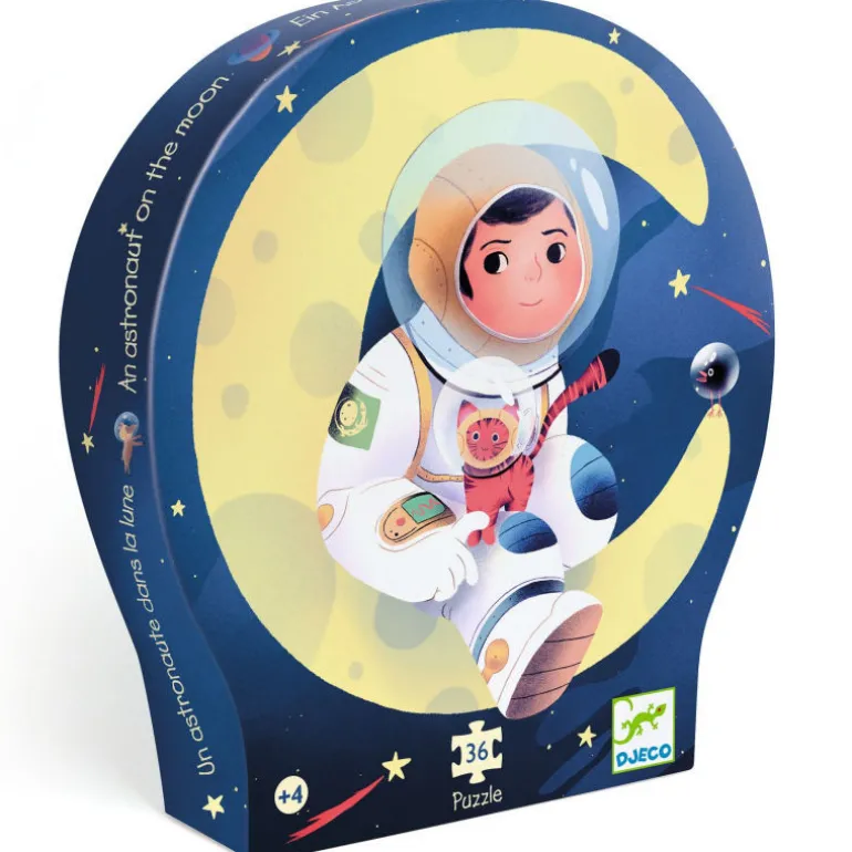Un astronaute dans la lune, puzzle 36 pcs silhouette 7301<Djeco Sale