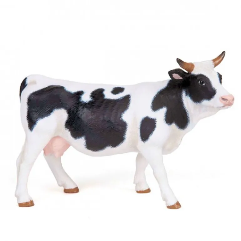 Vache noire et blanche , figurine animaux<Papo Discount